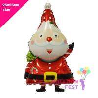 Balloon Fest ลูกโป่ง แซนต้าครอสยกมือ (Santa Claus) ขนาด 95x55ซม. ลูกโป่งคริสต์มาส ลูกโป่งปีใหม่