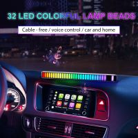 รถ Led Sound Control Light Bar RGB Ambient Pickup Rhythm โคมไฟเพลง USB Adjustabl Automotivo Strip สำหรับรถยนต์ Family Party