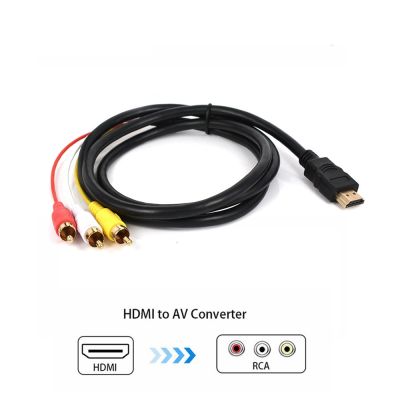 Chaunceybi 1080P 1.5M HDMI-compatible to 3 Video Audio Cable Cord Converter TV Set-Box DVD Laptop
