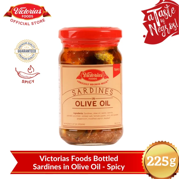 Victorias Foods Bottled Sardines in Olive Oil Spicy 225g Lazada PH