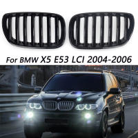 1คู่ M สีสีดำเงารถด้านหน้ากันชน Kidney Grill Grilles สำหรับ BMW X5 E53 LCI 2004 2005 2006รถอุปกรณ์เสริม