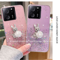 เคสโทรศัพท์ Xiaomi 13T Pro Xiaomi13T Pro 5G Redmi 12 4G เคส สุดหรู Ins แฟชั่นกระต่ายน่ารักเงางามเคสลายดอกไม้โปร่งใสการ์ตูนที่สร้างสรรค์2023ฝาแข็ง