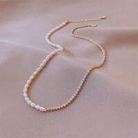ALLNEWME Dainty แปลกน้ำจืดสำหรับผู้หญิงพลอยเทียมแวววับต่างหูไม่เข้าคู่สร้อยสั้นใส่ติดคอ Pendientes