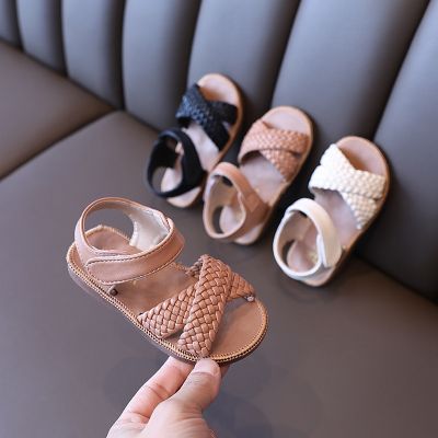 Summer Toddler Girls Sandals Children Princess Shoes Baby Woven Sandals Comfortable Infant Soft Bottom Kids Casual Beach Shoes
