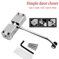 ❈ Adjustable Automatic Door Closer Stainless Steel Invisible Door Spring Buffer Door Closer Suitable For Home Office Door 30kg