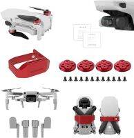 DJI Mavic Mini 2 /Mni SE ชุดอุปกรณ์เสริม-ฟิล์มป้องกันเลนส์ฟอยล์ + ตัวล็อคป้องกันใบพัด + คลิปไม้พายสำหรับติดตั้ง + ชุดขาแบบยืด + ตัวครอบมอเตอร์กันฝุ่น (สีแดง)