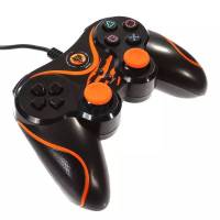 NUBWO Dual Shock จอยเกมส์ USB Joy รุ่น NJ-25 (สีส้มดำ) Orange /Black