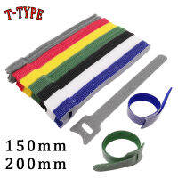 10-100Pcs T-Type Releasable Cable Ties สีไนลอนห่วงห่อ Zip Bundle Ties Fastening สายไฟแบบใช้ซ้ำได้สายรัด 15/20 ซม.-ju544982