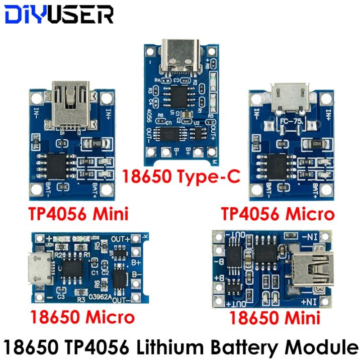 Tp4056 Protection Dual Functions 5v 1a Micro Usb 18650 Lithium Battery