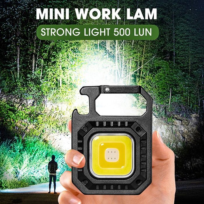 Portable Keychain LED Light Mini Flashlight USB Rechargeable Work Light