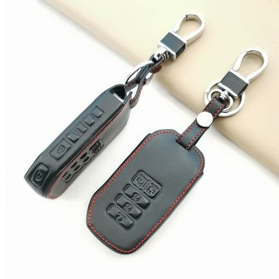 ◐◈﹊ For Kia K5 EV6 Carnival 2020 2021 2022 Keyring Soft Texture Leather Wallet Keys Case Holder Keychain Cover Car Accessories