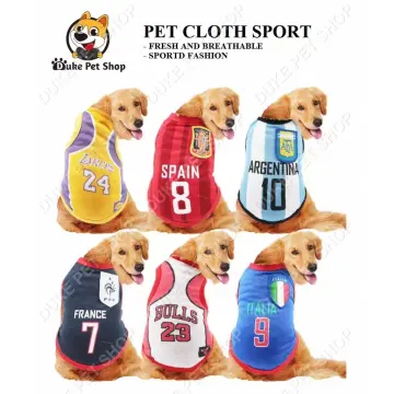 Opets XXL-7XLSummer Dog Clothes Breathable Basketball Jersey Pet