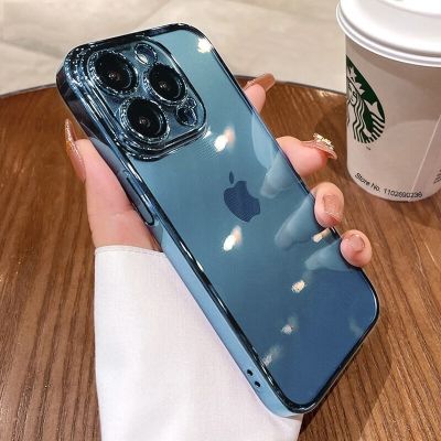 【CC】 Luxury Transparent iPhone 14 13 12 Shockproof Silicone Cover X XR XS 8 7 6 6S 5 Accessories