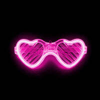 Olliles Heart Shape LED Light Up แว่นตาเรืองแสงในวัสดุปาร์ตี้มืดชัตเตอร์เงา