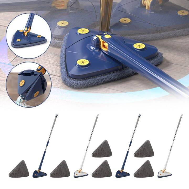 Telescopic Triangle Mop 360 Rotatable Adjustable Cleaning Mop for Tub