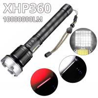 900วัตต์ XHP360ที่มีประสิทธิภาพไฟฉาย LED แบบชาร์จยุทธวิธีแสงแฟลช Usb ซูมล่าสัตว์โคมไฟกันน้ำยิงยาว10000เมตร