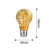 การตกแต่ง3d หลอดไฟเอดิสัน E27หลอดไฟวินเทจเบา4W 85-265V ดาวไฟกลางคืนวันหยุด G80แปลกใหม่ G95 A60 St64