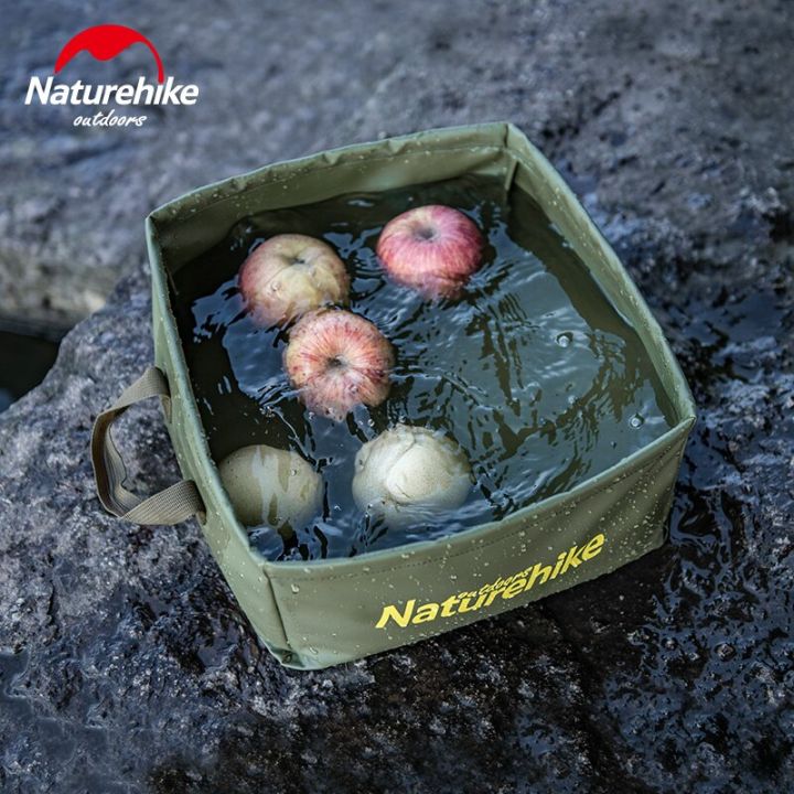 naturehike-กระเป๋าใส่น้ำ-bbq-ปิกนิกกลางแจ้ง-ล้างจานอ่างล้างหน้าทรงสี่เหลี่ยมพับได้สำหรับท่องเที่ยวตกปลาแบกเป้ค้างแรม