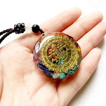  7 Chakra Necklace Handmade Healing Orgone Pendant