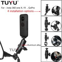 TUYU Supporto A Macchina Fotografica A Bici Motociclo Manubrio Specchio Pectaggio 1/4 Del Basdel Metallo Per Insta 360 Gopro MAX Eraccessorio