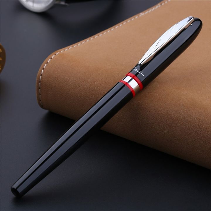 picasso-907-high-quality-luxurious-montmartre-metal-black-rollerball-pen-with-yellow-red-ring-original-box-option-pens