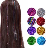 【cw】 600Pcs Hair Tinsel False Extension Dreadlocks Synthetic Decoration Glitter Accessories