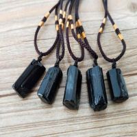 Healing Raw Natural Crystal Black Tourmaline Stone Pendant Necklace