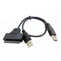 USB 2.0 to 7 15 22Pin SATA 3.0 Cable Adapter Converter for 2.5 Inch Hard Disk Drive HDD SSD with USB2.0 Power Cable