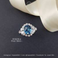 แหวนพลอยธรรมชาติบลูโทพาส (BlueTopaz) แหวนติดนิ้ว แหวนเงินแท้925