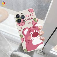 สำหรับ OPPO A15 A15S A16 A16K A16E A17 A31 A1K Realme C53ตัวการ์ตูนน่ารักใหม่ Lotso ลายหมีสตรอเบอร์รี่แบบนิ่มเคสป้องกันโทรศัพท์ตก TPU เคสฝาหลัง