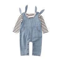 Newborn Jumpsuit Autumn Winter Warm Infant Baby Boy Girl Clothes Set Striped T-shirt Bib Pants Overalls Outfit 0-18 Months  by Hs2023