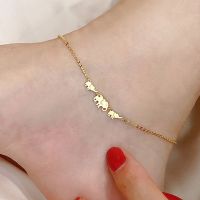 【CW】 Silvology 925 Sterling Elephant Anklets for 14K Gold Lifelike Anklet Jewelry