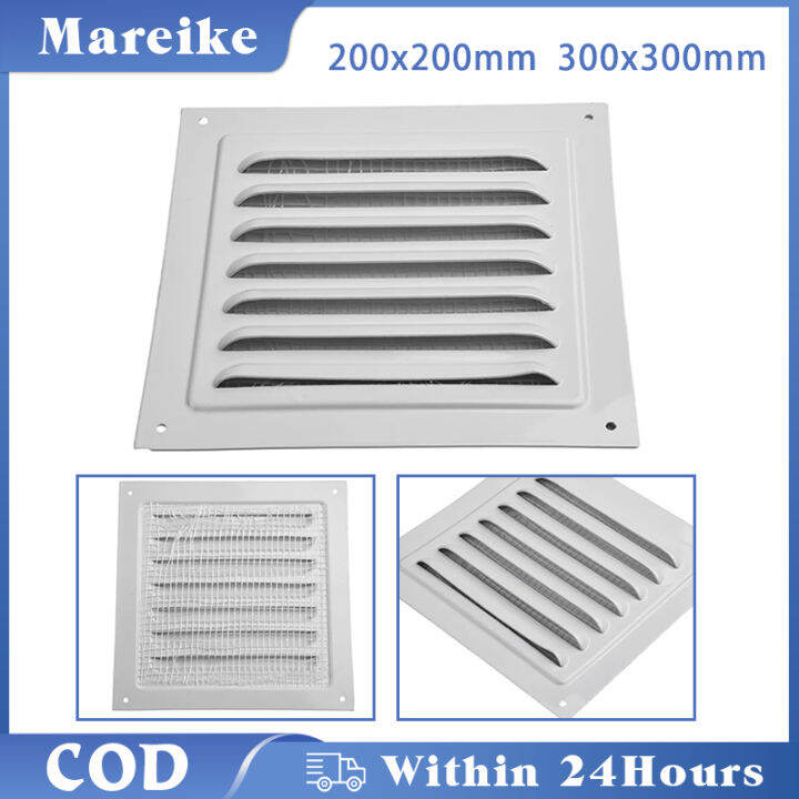 Metal Louver Vent Grille Cover 300x300mm Square Vent Insect Screen Shed ...