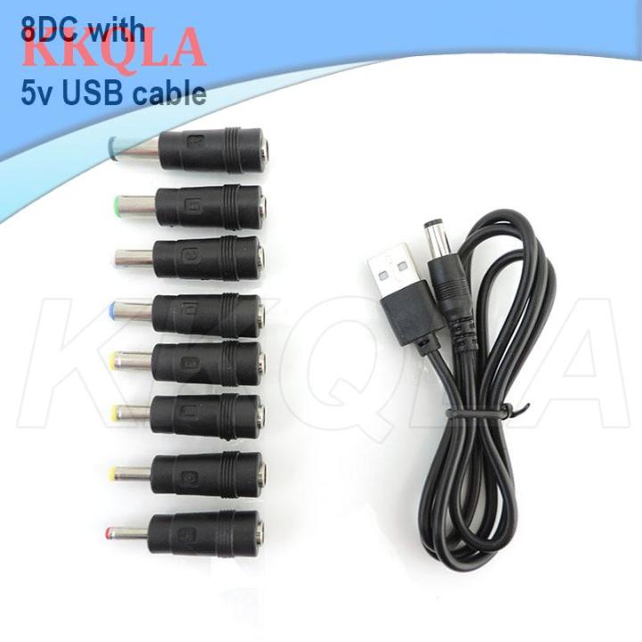 qkkqla-dc-step-up-module-usb-5v-to-9v-12v-8-4v-12-6v-charging-power-cable-cord-to-5521-multifunctional-plug-male-8tips-connector