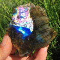 1Pcs แฟลช Labradorite ตัวอย่าง Slice หยาบ Labradorite หินคริสตัล Healing Chakra สมาธิอัญมณีหิน Wafer