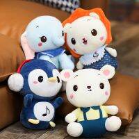 ตุ๊กตาน่ารักรูปหมีเพนกวินและช้างตุ๊กตาหนานุ่มผ่อนคลาย Hiasan Mobil ตุ๊กตาคู่หูสำหรับเด็ก