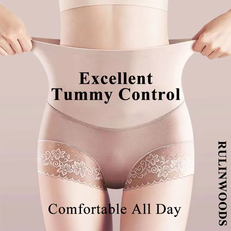 CHICCHIC M-XL Women's Tummy Control Underwear High Waist Abdomen Briefs  Breathable Shapewear Women Lace Panties