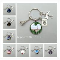 【CW】♧¤✤  Latest Statement Keychain Photo Glass Pendant Airplane Jewelry