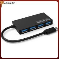 UMMEAX แป้นพิมพ์เมาส์ ฮาร์ดไดรฟ์ ความเร็วสูง ฮับ USB 3.0 Type-C ตัวขยาย USB 4พอร์ต การถ่ายโอนข้อมูล