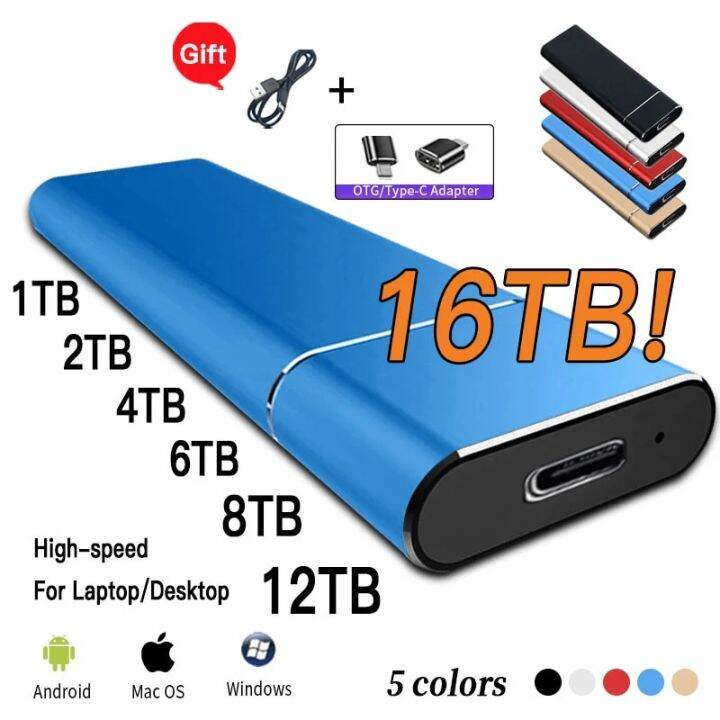 Portable SSD External Hard Drive 4TB HighSpeed Drive USB3.1/TypeC