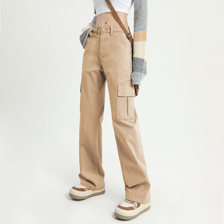 American Style Ins Loose Cargo Pants Women High Waist Casual Baggy