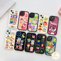 เคสคู่ดิสนีย์เข้ากันได้กับ iPhone 7Plus 8Plus XR 11 13 12 14 Pro Max 7 8 6S Plus 14 Plus X XS MAX SE 2020การ์ตูนสตรอเบอร์รี่หมี Losto ของเล่นน่ารักเรื่องฝาหลัง TPU