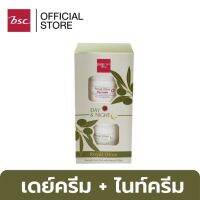 [ แพคคู่ ] BSC  PURE CARE ROYAL  OLIVE DAY &amp; NIGHT   บี เอส ซี เพียวแคร์ รอยัล โอลีฟ เดย์ แอนด์ ไนท์ เซ็ท ชุดบำรุงผิวกลางคืน ,  กลางวันจากสารสกัด มะกอกโอลีฟ