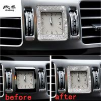 1PC Aluminum Alloy Crystal Square Clock Decoration Cover For Mercedes Benz 2006-2013 W221 S300 S320 S350 S400