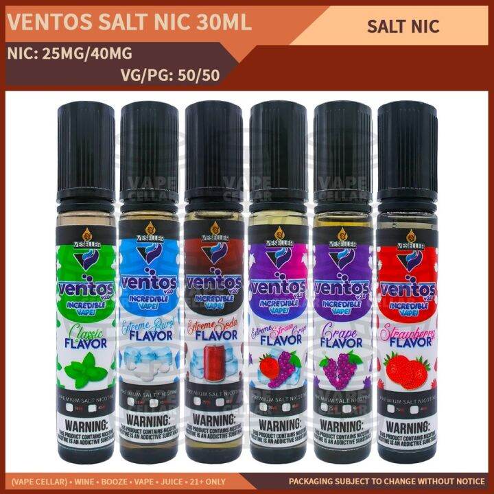 Ventos Salt Nic 30ML (25MG 40MG) Vape Juice E Liquids | Lazada PH