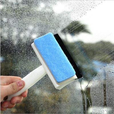 Window Cleaner Wiper Multi-Use Cleaning Brush Double-sided Rubber Brush Scraper for Window Glass