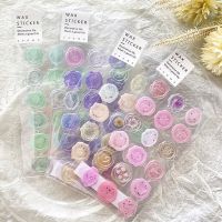 18pcs/Sheet Vintage Wax Seal Stamp Stickers DIY Scrapbooking Journal Planner Decorations Korean Stationery Envelope Sealing Tags Stickers Labels