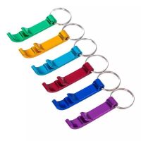 Portable Beer Bottle Opener Keychain 4 In 1 Pocket Aluminum Beer Bottle Opener Can 5 Colors Wedding Party Favor Gifts