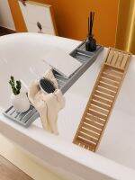 Expandable Bathtub Tray Portable Wooden Spa Organizer Shelf Bathroom Stand Bathtub Trays Plateau Baignoire Home Storage XR50