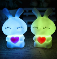 Night Light  Random 7 Color Changing Led Rabbit for Children Cartoon Decorative Lamp Bedside Bedroom Living Room